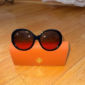 Tory Burch Black Sunglasses with Orange Case